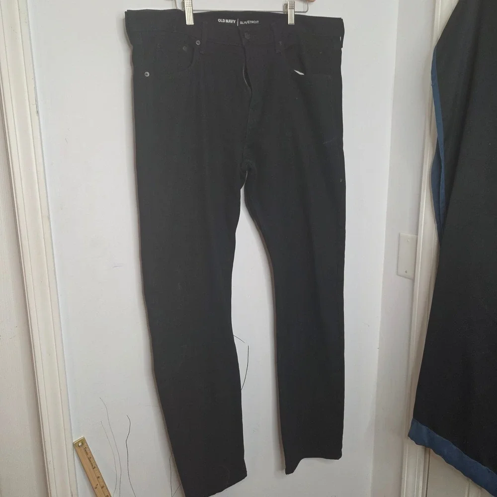 Old Navy Mens Slim Fit Black Jeans 38x34 Stretch Cotton Blend Casual Pants‎